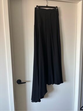Authentic Chanel Black Asymmetric Maxi Skirt - Women